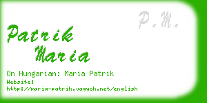 patrik maria business card